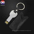 Key USB Flash Drive With Leather Pouch